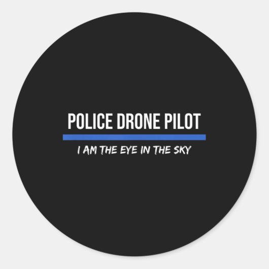 Sticker Rond Pilote de drone de police (Devant)