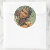 Sticker Rond Pilote de la Seconde Guerre mondiale (Sac)