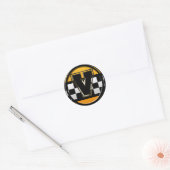 Sticker Rond Pilote de taxi V initial (Enveloppe)