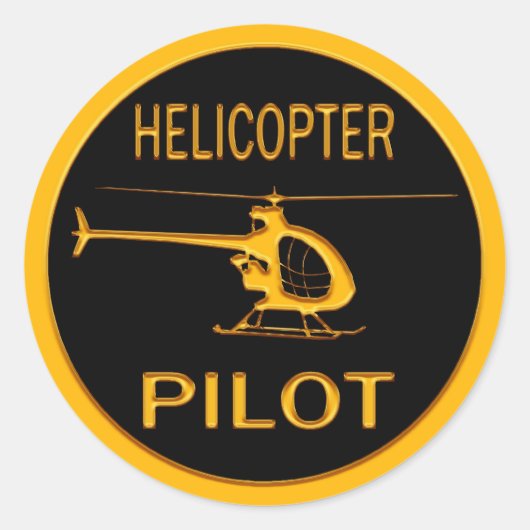 Sticker Rond Pilote d'hélicoptère (Devant)