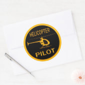 Sticker Rond Pilote d'hélicoptère (Enveloppe)