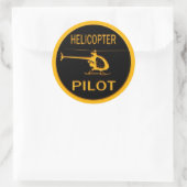 Sticker Rond Pilote d'hélicoptère (Sac)