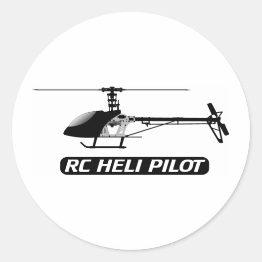 Sticker Rond Pilote d'hélicoptère RC (Devant)
