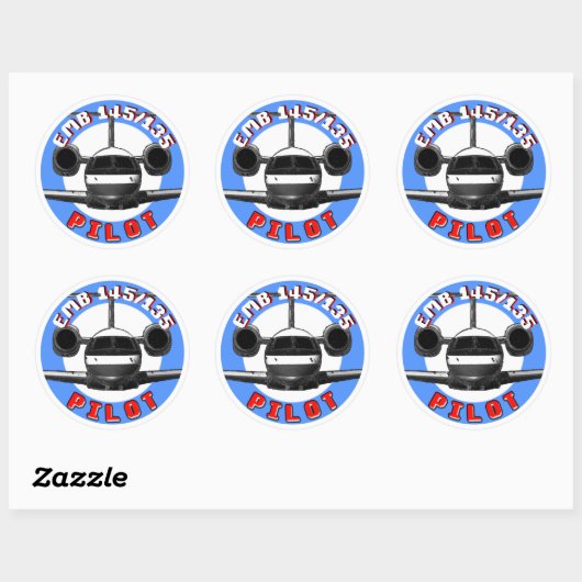 Sticker Rond Pilote EMB 145 (Feuille)