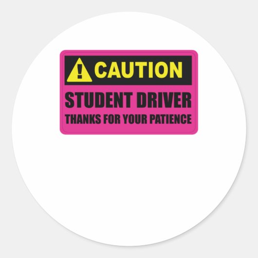 Sticker Rond Pilote Étudiant S'Il Vous Plaît Être Patient (Devant)