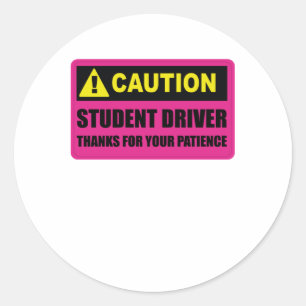 Sticker Rond Pilote Étudiant Veuillez Être Patient