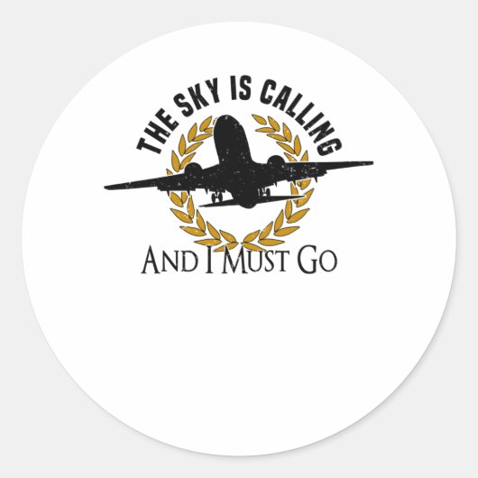 Sticker Rond Pilote Moteur d'avion Flyer Dit Hobbypilot (Devant)