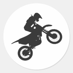 Sticker Rond Pilote Motocross - Choisir la couleur arrière - p