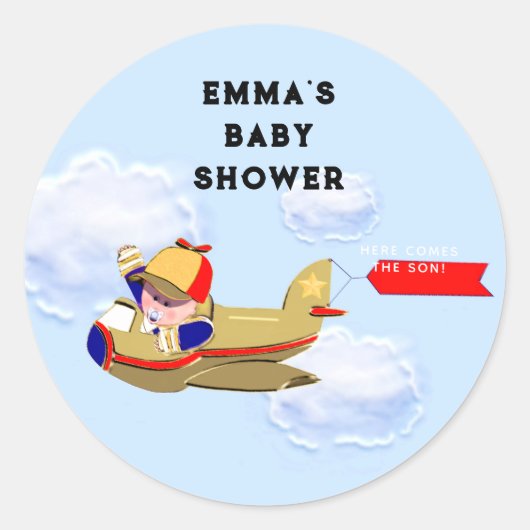 Sticker Rond Pilote pour bébé (Devant)