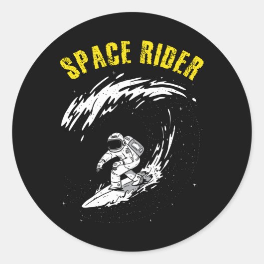 Sticker Rond Pilote spatial astronaute de surf (Devant)