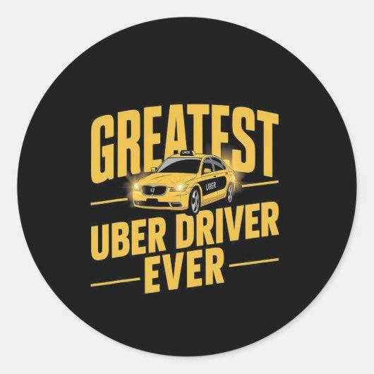 Sticker Rond Pilote Uber Jamais Uber Conducteur Funny 1 (Devant)