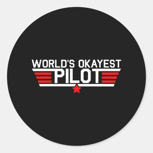 Sticker Rond pilote Worlds okayest (Devant)