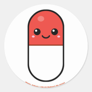 Sticker Rond Pilule Medi Pals