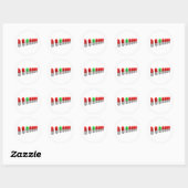 Sticker Rond Pilule verte unique parmi les capsules rouges (Feuille)