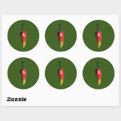 Sticker Rond Piments chauds, piment (Feuille)