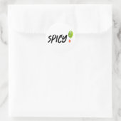 Sticker Rond Piments épicés - nourriture chaude - attention! (Sac)