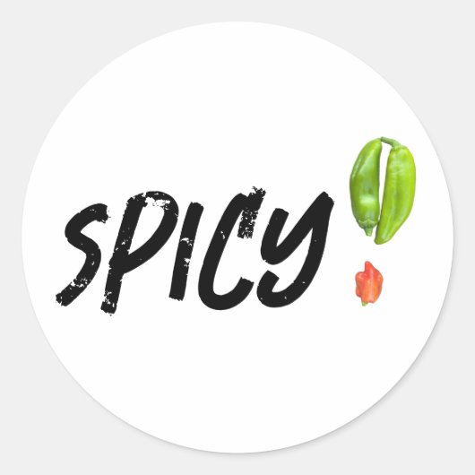 Sticker Rond Piments épicés - nourriture chaude - attention! (Devant)