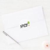 Sticker Rond Piments épicés - nourriture chaude - attention! (Enveloppe)
