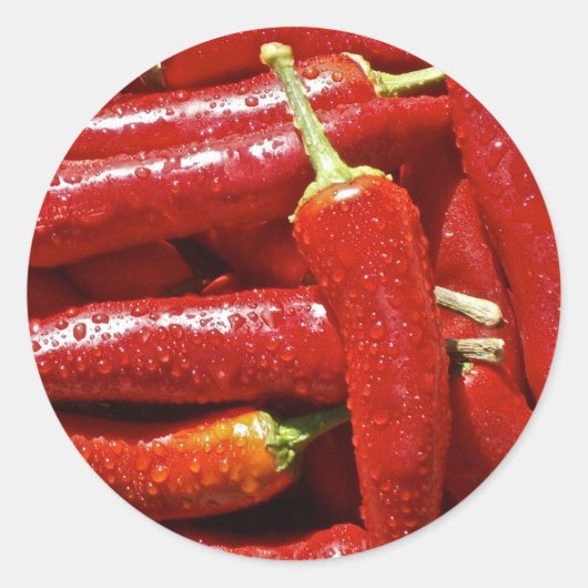 Sticker Rond Piments piment chauds rouges (Devant)