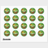 Sticker Rond Piments piment vert rouge chaud épicé nourriture d (Feuille)