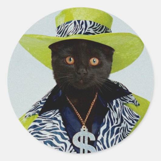 Sticker Rond Pimp Cat (Devant)