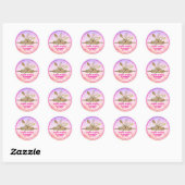 Sticker Rond pin à rouler whisky boulangerie rustique rose (Feuille)