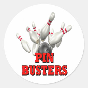 Sticker Rond Pin Busters Bowling