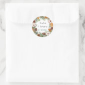 Sticker Rond Pin et Oranges Mariage Wreath (Sac)