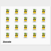 Sticker Rond Pin-nap-ple Funny Fruit Pun à ananas (Feuille)