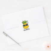 Sticker Rond Pin-nap-ple Funny Fruit Pun à ananas (Enveloppe)