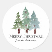 Sticker Rond Pin neige hiver Noël (Devant)