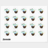Sticker Rond Pina Colada (Feuille)