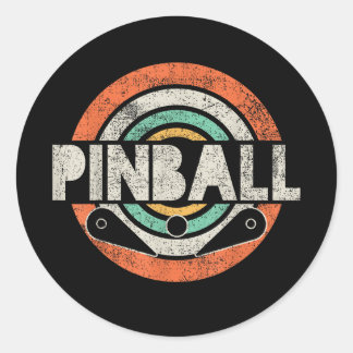 Sticker Rond Pinball Jeu Vintage