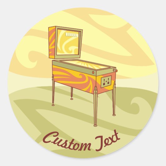 Sticker Rond Pinball machine classique collant rond (Devant)