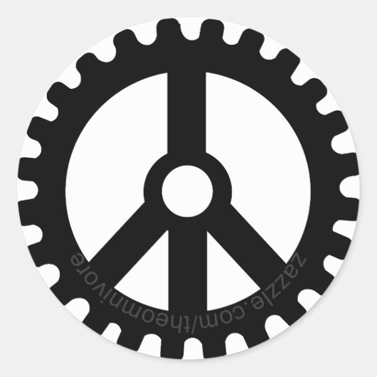 Sticker Rond pince à coller rond de paix (Devant)