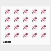 Sticker Rond Pince de couche rose (Feuille)