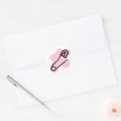 Sticker Rond Pince de couche rose (Enveloppe)