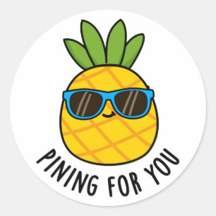 Sticker Rond Pinceau Pour Vous Drôle Pun D'Ananas