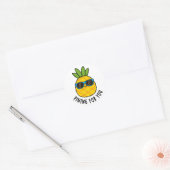 Sticker Rond Pinceau Pour Vous Drôle Pun D'Ananas (Enveloppe)
