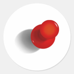 Sticker Rond Pinceau rouge