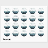 Sticker Rond Pine Arbre Aquarelle Forêt Mariage rustique (Feuille)