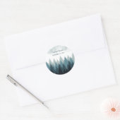 Sticker Rond Pine Arbre Aquarelle Forêt Mariage rustique (Enveloppe)