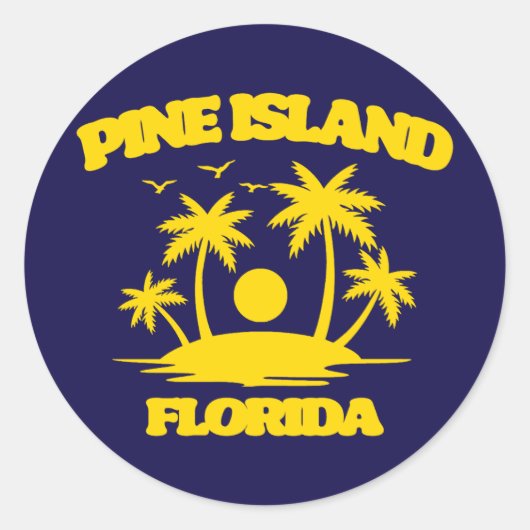 Sticker Rond Pine Island Floride (Devant)