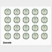 Sticker Rond Pine Needle Lane Monogram - Deep Pine Green (Feuille)