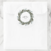 Sticker rond Pine neige Wreath Noël (Sac)
