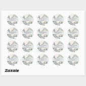 Sticker Rond Pine Rustique forêt d'hiver élégant Noël chic (Feuille)