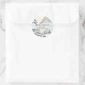 Sticker Rond Pine Rustique forêt d'hiver élégant Noël chic (Sac)