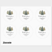 Sticker Rond Pine Tree Noël Retour Adresse Enveloppe Phoques (Feuille)
