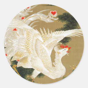 Sticker Rond Pine Tree & Phoenix (Coeur d'Amour Phoenix), Jakuc