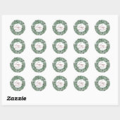 Sticker Rond Pine Tree Wreath Bonne année (Feuille)